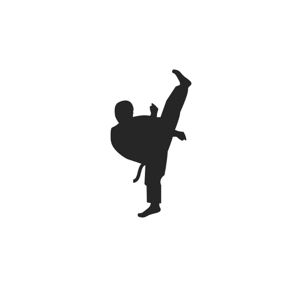 karate taekwondo kick logo vektor illustration