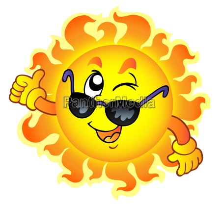 Tegneserie blinkende sol solbriller - Royalty Free Image #4392287 | PantherMedia Billedbureau