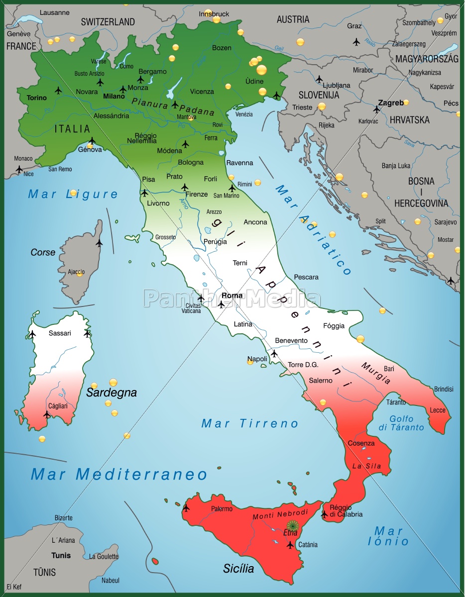 Kort Over Italien kort over italien som et oversigtskort   Stockphoto   #10655037  Kort Over Italien