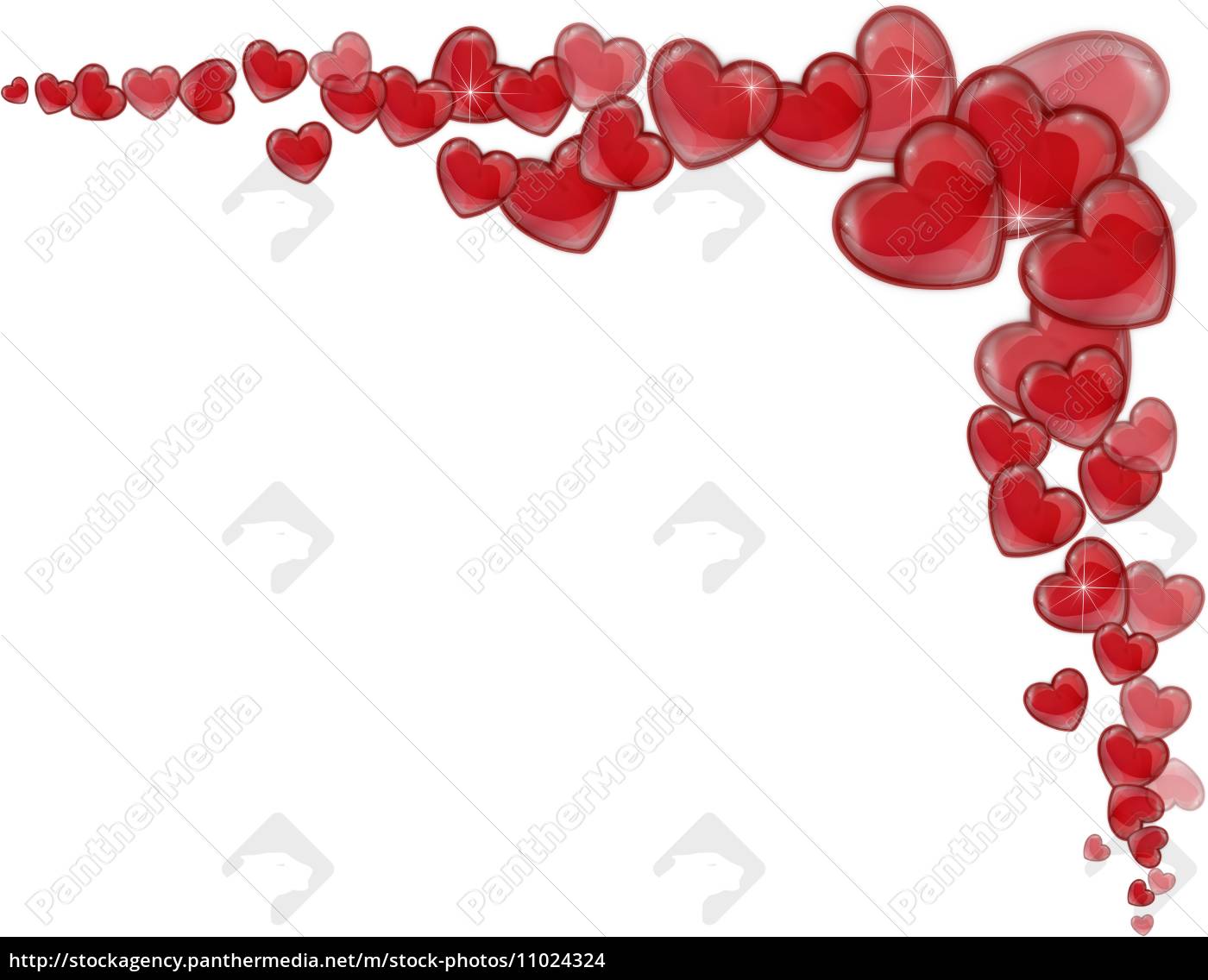Hjørne af røde hjerter på en hvid baggrund - Stockphoto #11024324 | PantherMedia Billedbureau