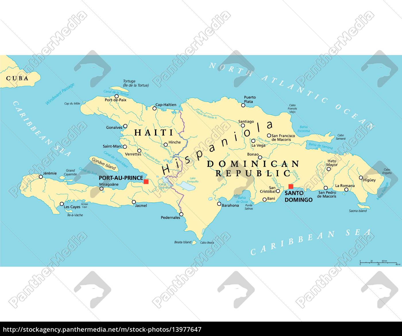 Hispaniola Politisk Kort Med Haiti Og Den Dominikanske Royalty Free   ~hispaniola Politisk Kort Med Haiti Og 13977647 High 