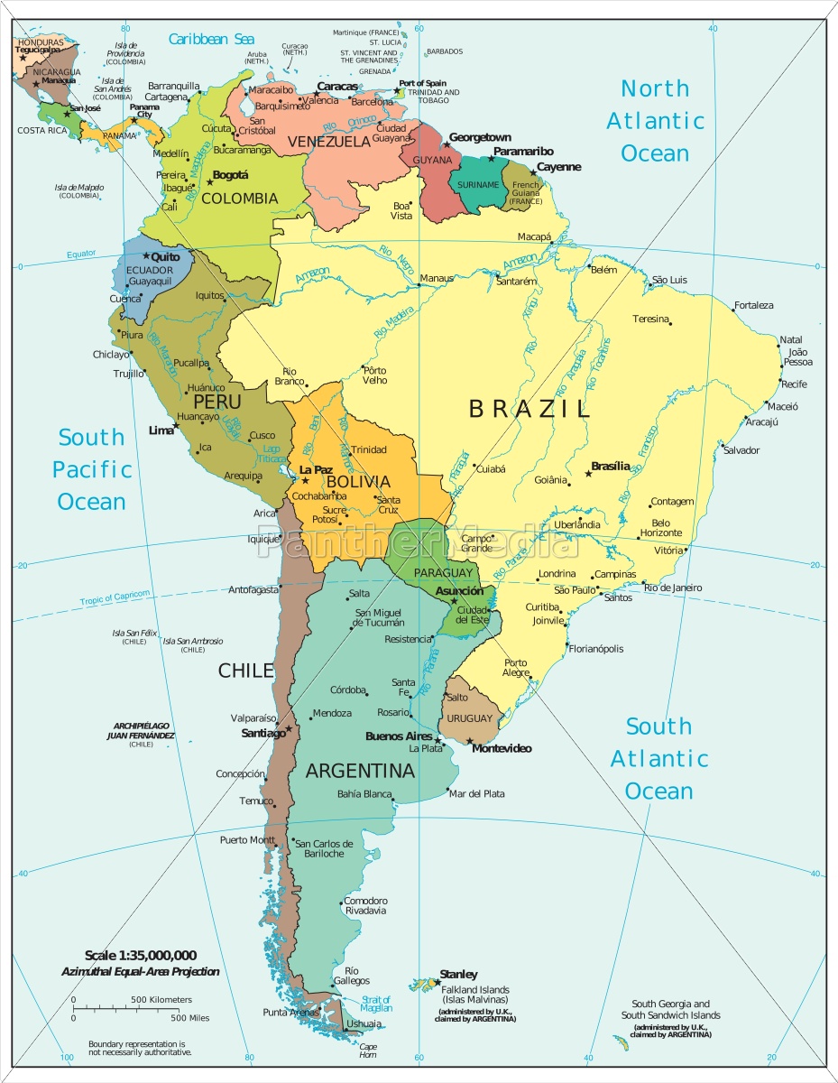 Sydamerika Kort | Kort
