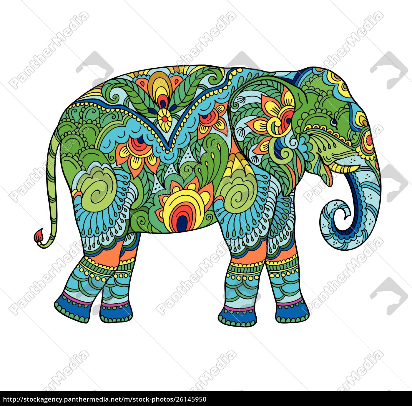 protein Dental buste Tegning stiliseret elefant. Frihånds skitse til - Stockphoto - #26145950 |  PantherMedia Billedbureau