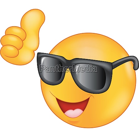 Smilende humørikon iført solbriller giver - Stockphoto #27659436 PantherMedia Billedbureau